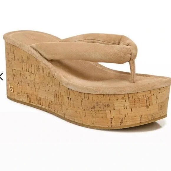Veronica Beard Geno Cork Wedge Sandals Tan 6M - Picture 1 of 15